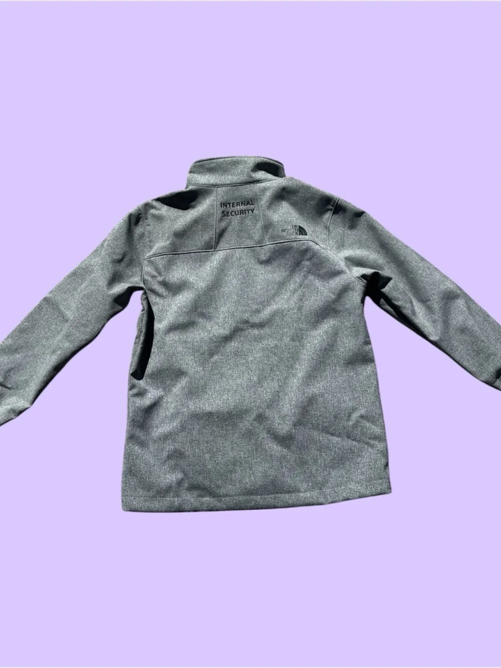 The North Face Kids Gray Softshell Jacket with Uber Logo